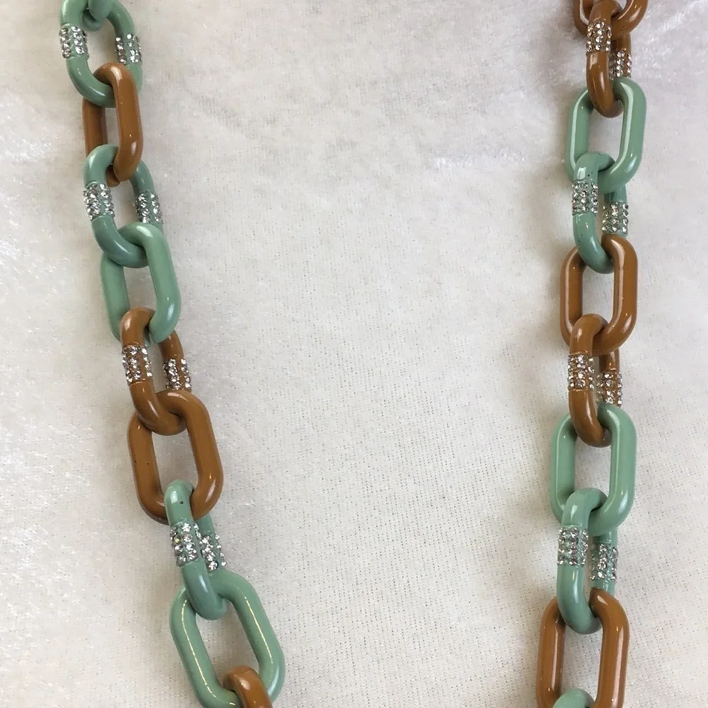 J Crew Chunky Chain necklace w rhinestones